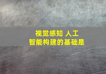 视觉感知 人工智能构建的基础是